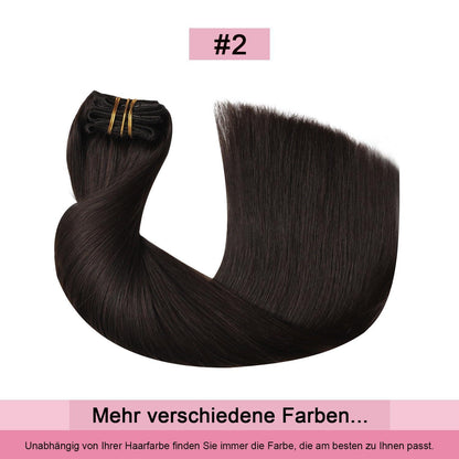 Remy Echthaar Clip-Ins #2 Dunkelbraun 40cm – 7-tlg.