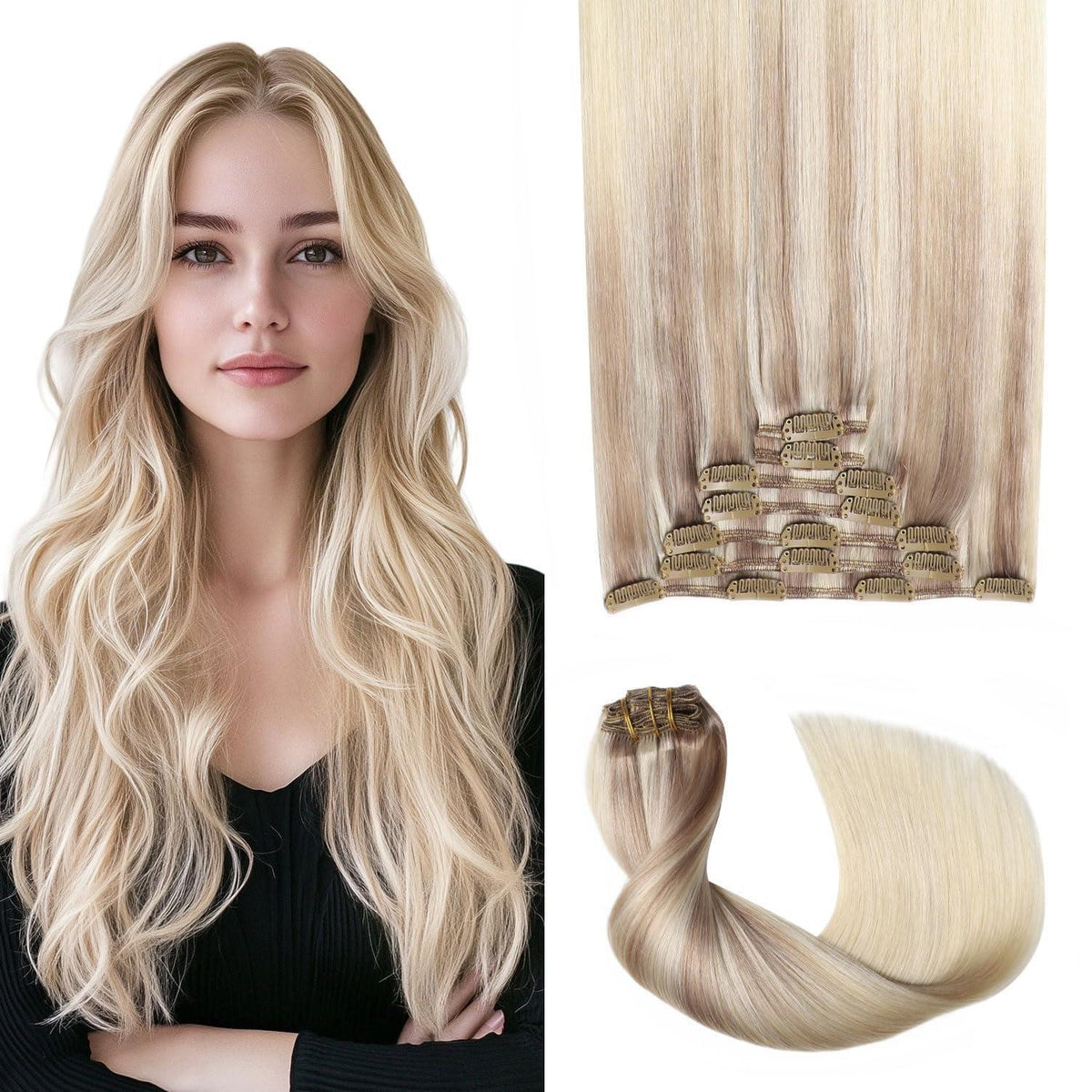 Remy Clip-in Haarverlängerung #18/22/60 – 45cm Echthaar