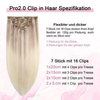 Remy Clip-in Haarverlängerung #18/22/60 – 45cm Echthaar