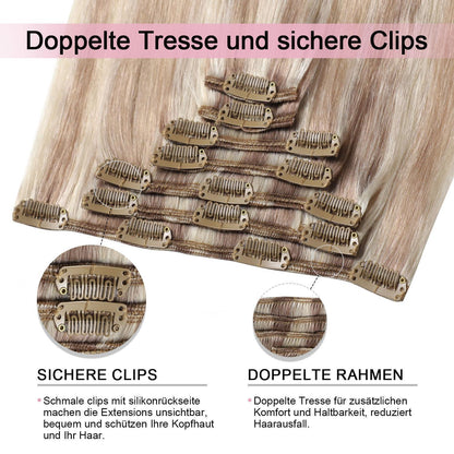 Remy Clip-in Haarverlängerung #18/22/60 – 45cm Echthaar