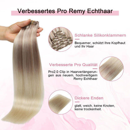 Remy Clip-in Haarverlängerung #18/22/60 – 45cm Echthaar