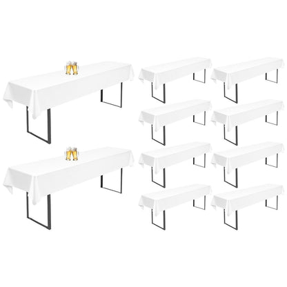 10x Biertisch Tischdecke Weiß 250x100cm – Wasserabweisend & Waschbar