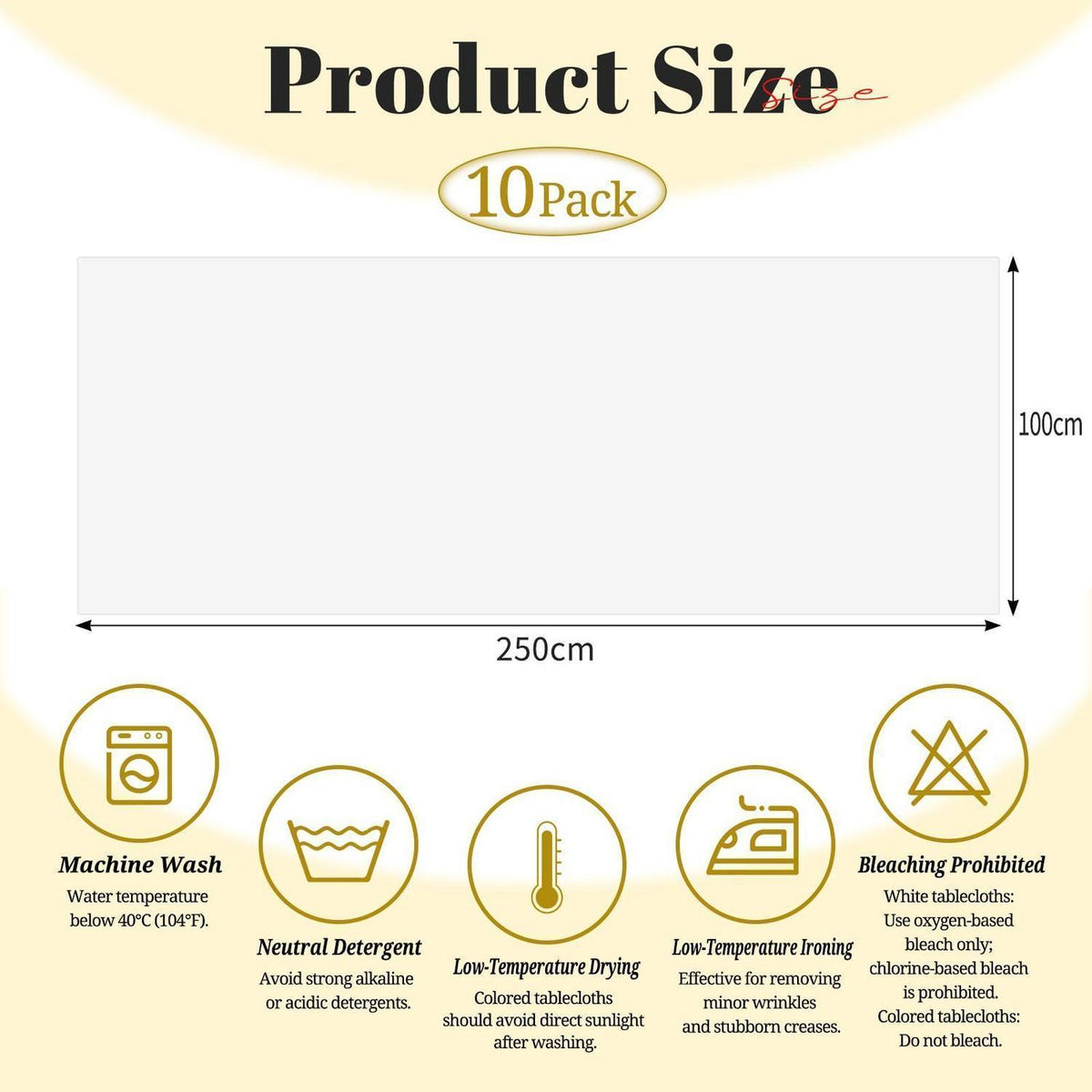 10x Biertisch Tischdecke Weiß 250x100cm – Wasserabweisend & Waschbar