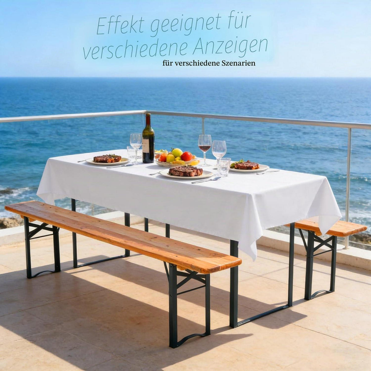 10x Biertisch Tischdecke Weiß 250x100cm – Wasserabweisend & Waschbar