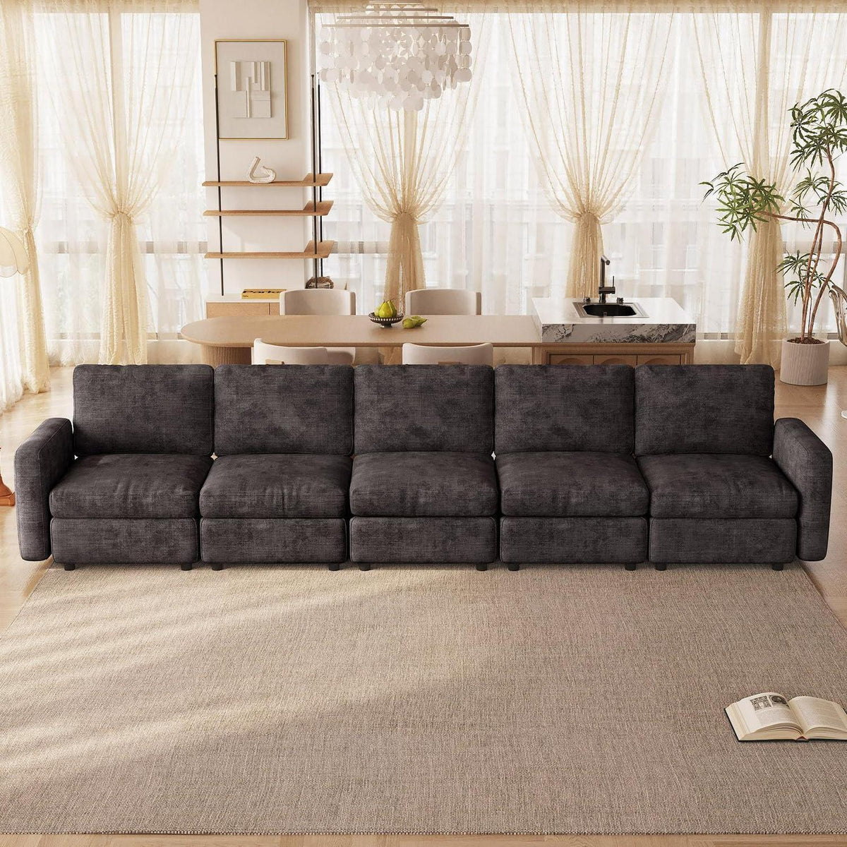 Modulares Samtsofa mit Stauraum – Flexibel & Komfortabel
