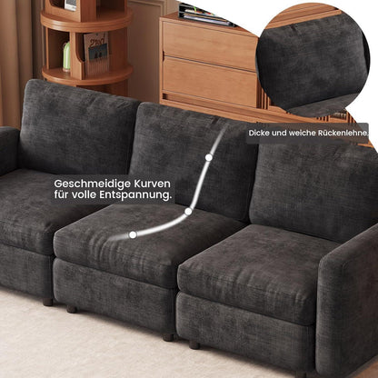 Modulares Samtsofa mit Stauraum – Flexibel & Komfortabel