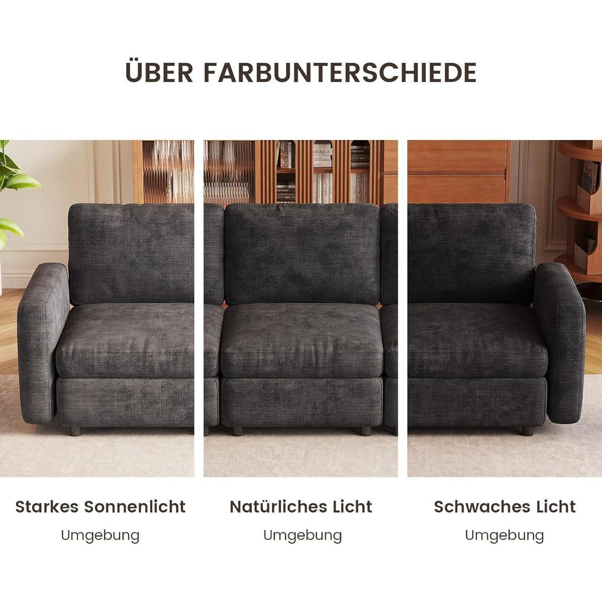Modulares Samtsofa mit Stauraum – Flexibel & Komfortabel