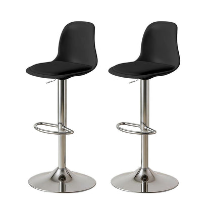 Modernes Barhocker-Set (2x Schwarz) – Höhenverstellbar & Drehbar