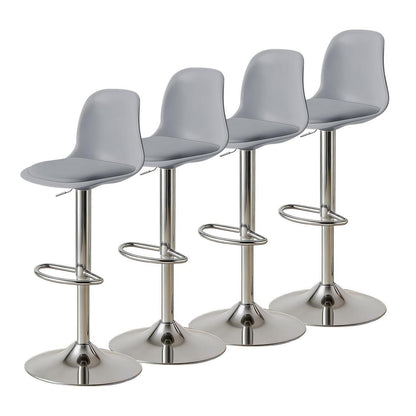 Modernes Barhocker-Set (4x Grau) – Höhenverstellbar & Drehbar