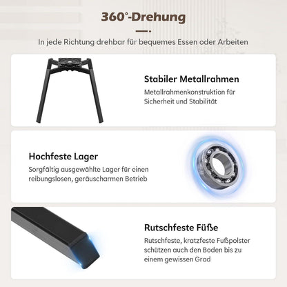 Drehbare Esszimmerstühle 6er Set Beige in Lederoptik