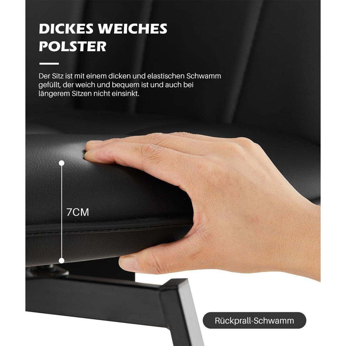 Drehbare Esszimmerstühle 6er Set Schwarz in Lederoptik