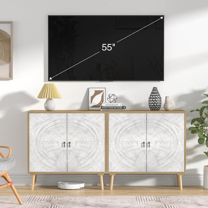 Vintage Sideboard mit Verstellbarem Regal & Massivholzbeinen
