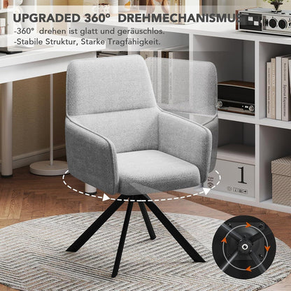 Drehbarer Esszimmerstuhl Set 6x – Bequemer Chenille Polsterstuhl