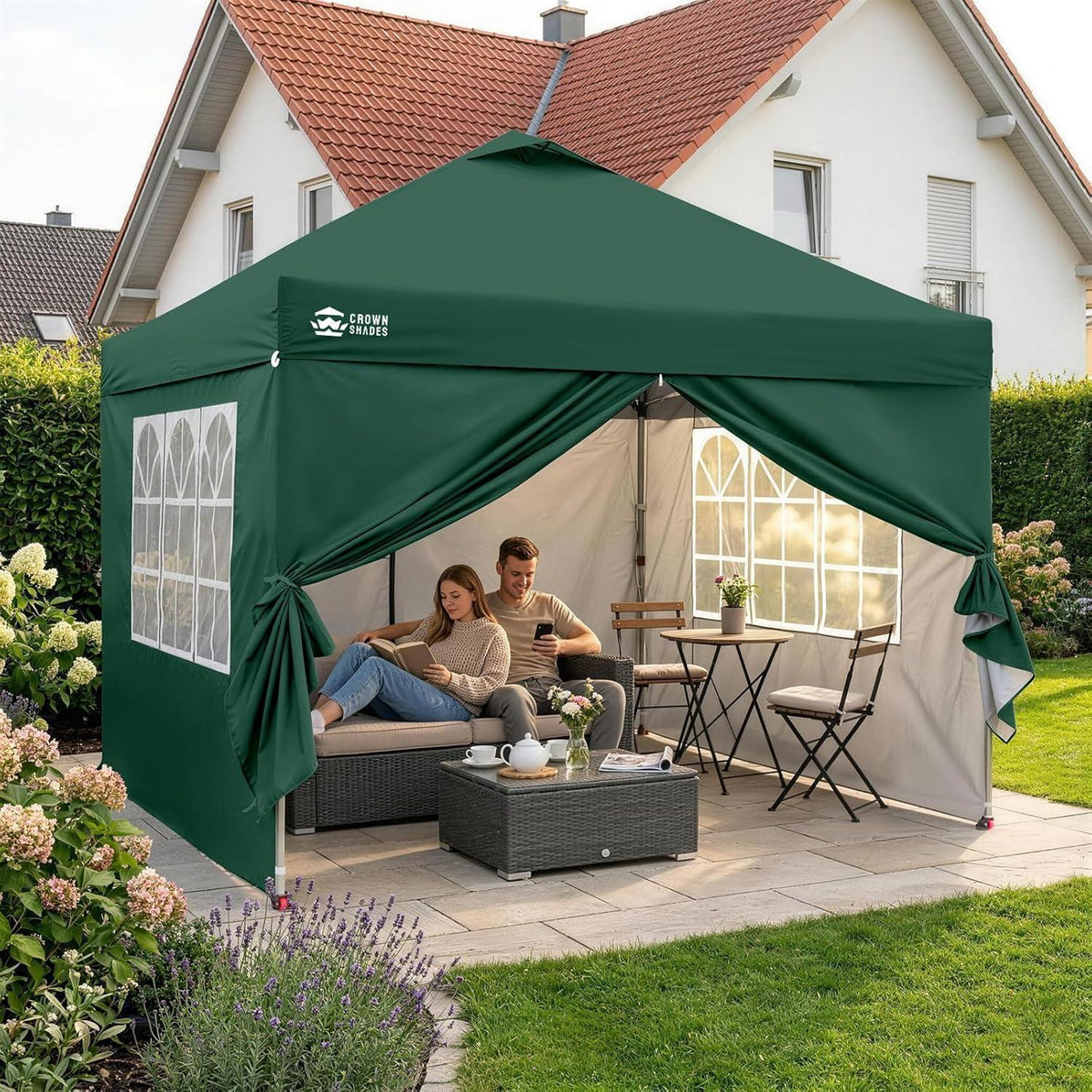3x3m Faltpavillon wasserdicht mit Seitenwänden & UV-Schutz