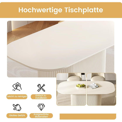 Weißes Esstisch Set mit 6 Stühlen – Skandinavisches Design 160cm