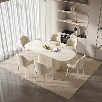 Weißes Esstisch Set mit 6 Stühlen – Skandinavisches Design 220cm