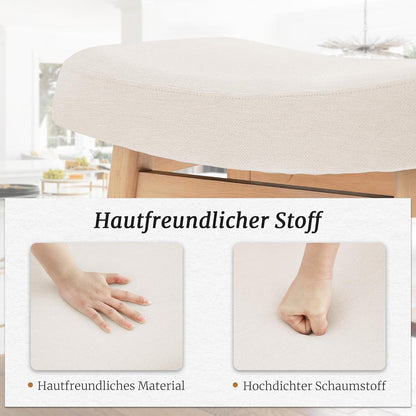 Barhocker Set 3er Beige – 61cm, Stoff Sitzfläche & Fußstütze