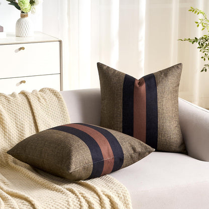 Braun gestreifte Kissenbezüge 40x40 cm - 2er Set