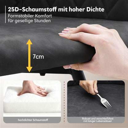 Drehbare Esszimmerstühle Dunkelgrau 4er-Set in Lederoptik