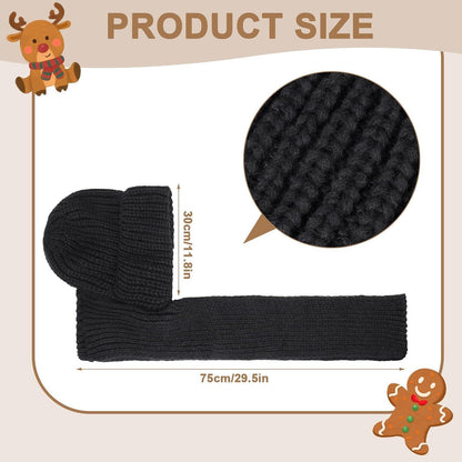 Thermo Strickmütze Damen Fleecegefüttert mit Schal | Wintermütze Balaclava