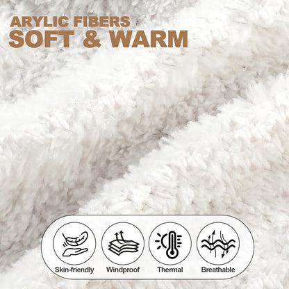 Thermo Strickmütze Damen Fleecegefüttert mit Schal | Wintermütze Slouch Beanie