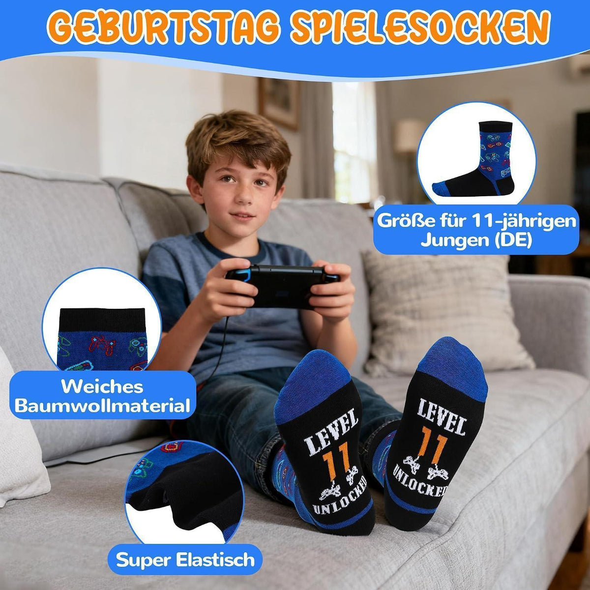 Gamer Geschenkset 11 Jahre | Geburtstagsgeschenk Junge mit Becher & Kissen