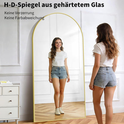 Großer Ganzkörperspiegel mit Goldrahmen – Stehend, Hängend, Anlehnbar