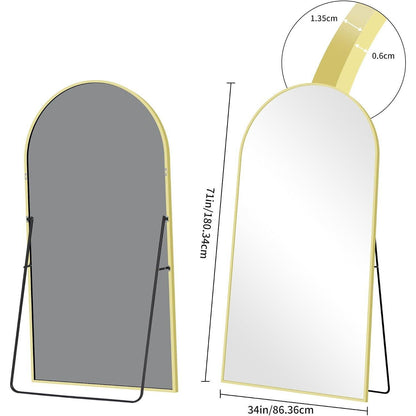 Ganzkörperspiegel Gold, 180x86cm – Stehend, Hängend, Anlehnbar