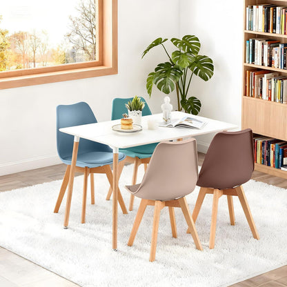 8 Esszimmerstühle Skandinavisch mit Sitzkissen & Holzbeinen