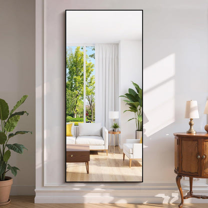 Ganzkörperspiegel 203x91cm – Stand- & Wandspiegel mit Schwarzrahmen