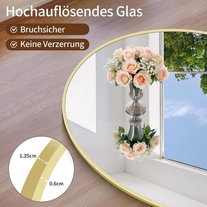 Großer Ganzkörperspiegel 180x86cm – Stehend, Hängend, Goldrahmen