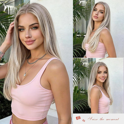 Graue Lace-Front Perücke 22 Zoll – Gerade, Glueless, HD-Lace