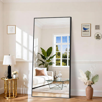 Großer Ganzkörperspiegel 180x86cm mit Aluminiumrahmen – Stehend & Wandmontage