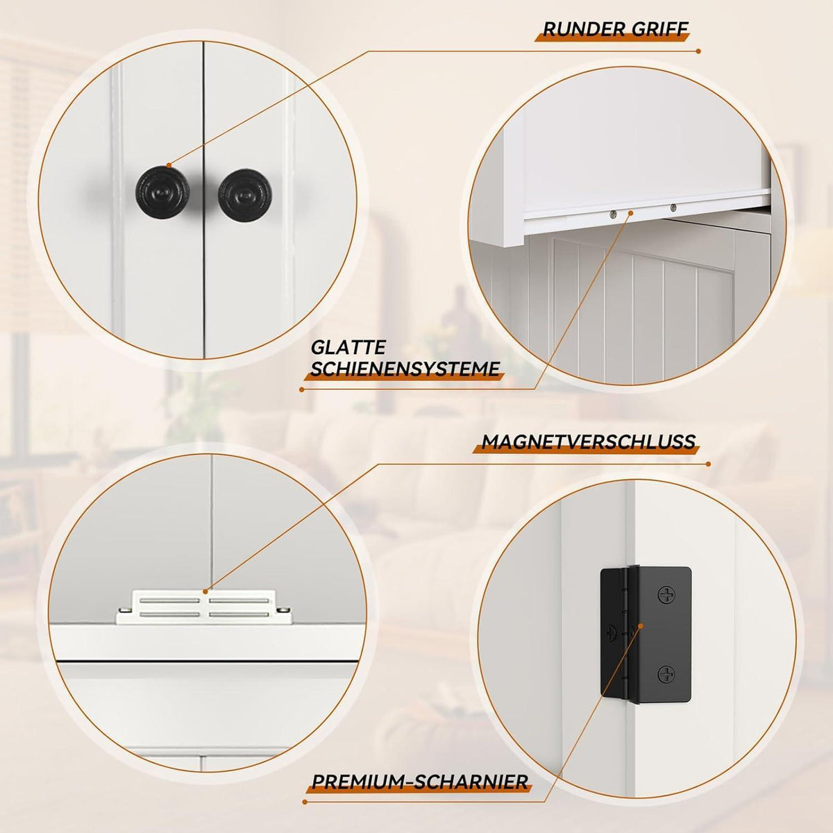 Hochschrank Küchenbuffet Weiß – Vielseitiger Vorratsschrank mit Regalen