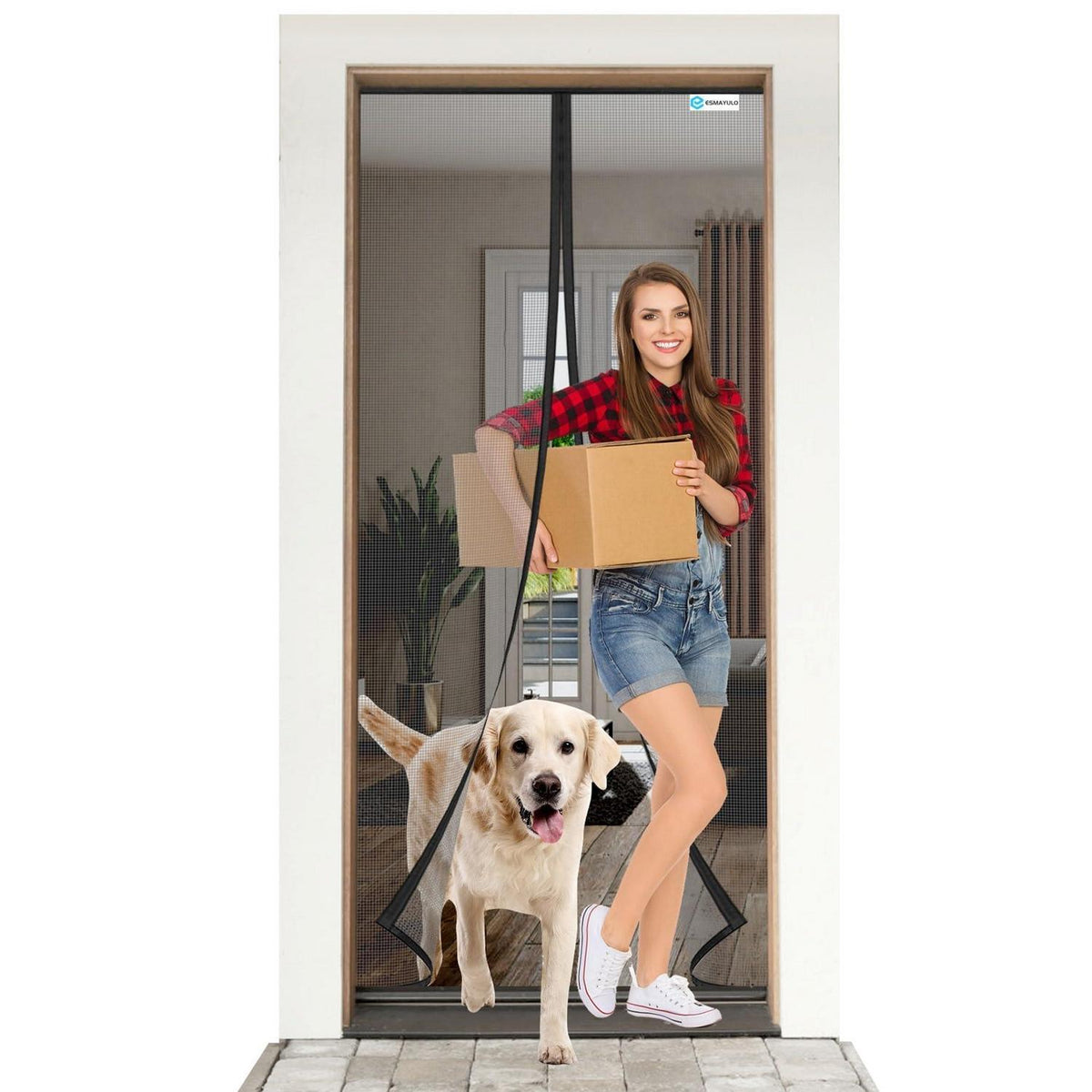 Magnetvorhang 95x190 cm – Fliegengitter ohne Bohren, selbstschließend