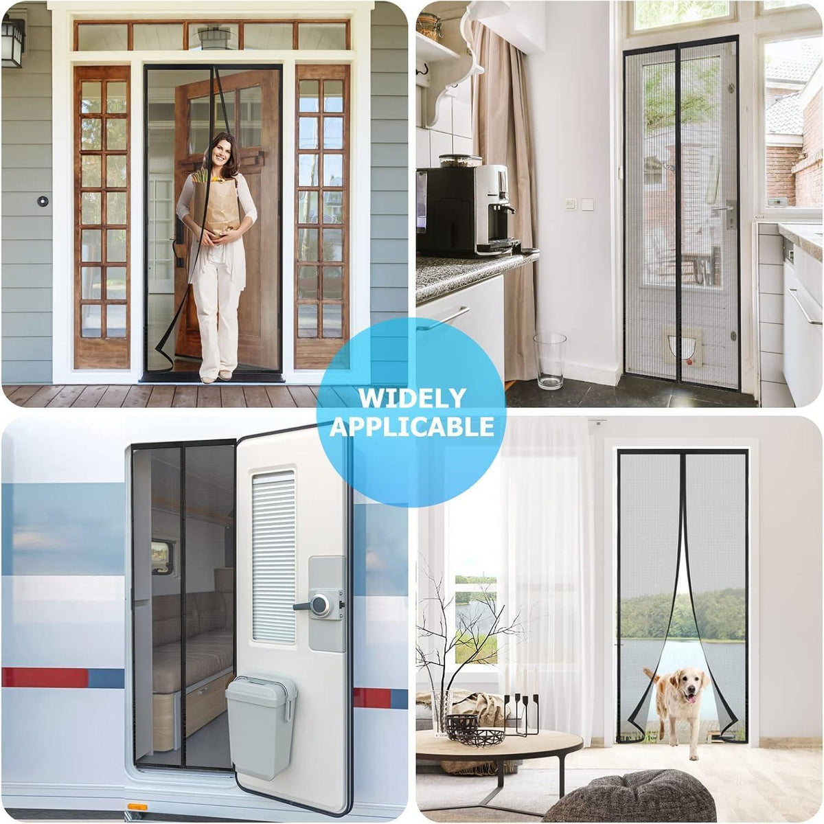Magnetvorhang 95x190 cm – Fliegengitter ohne Bohren, selbstschließend