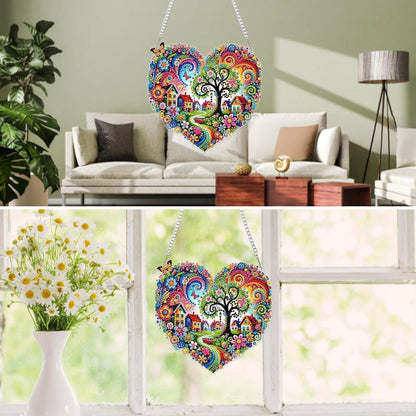 Diamant Painting Dorf Schmetterling DIY Set mit Kette 20x20cm