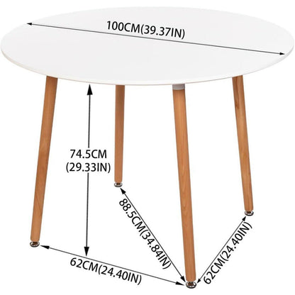 Esstisch Set 100cm Holztisch mit 4 Grau Skandinavischen Stühlen
