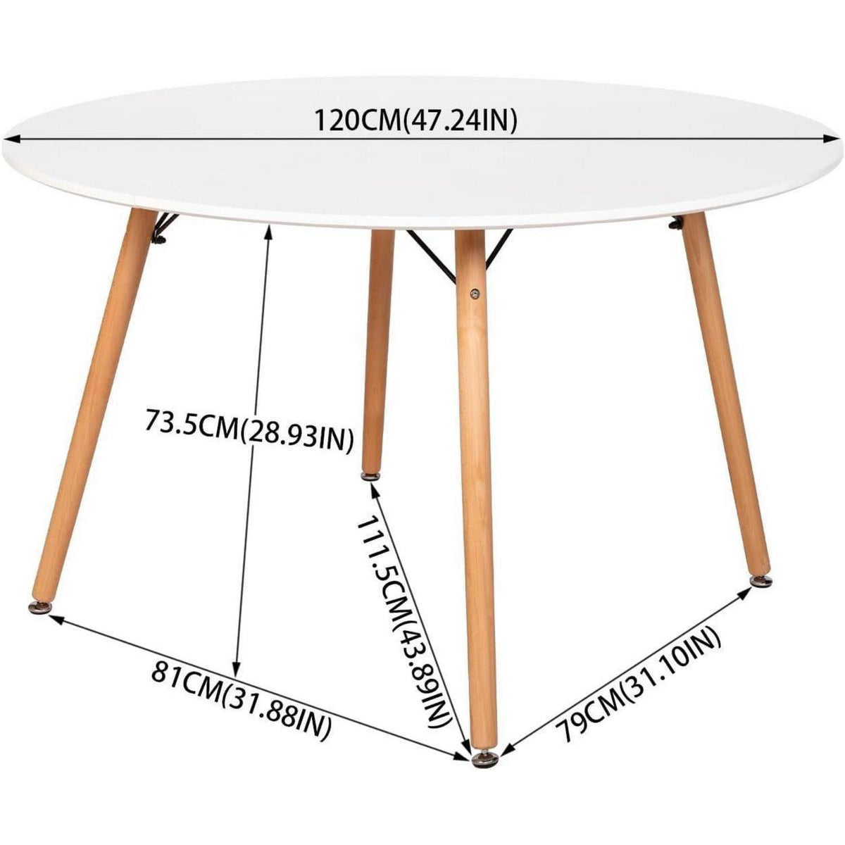 Esstisch Set 120cm Holz mit 4 Grau Skandinavischen Stühlen