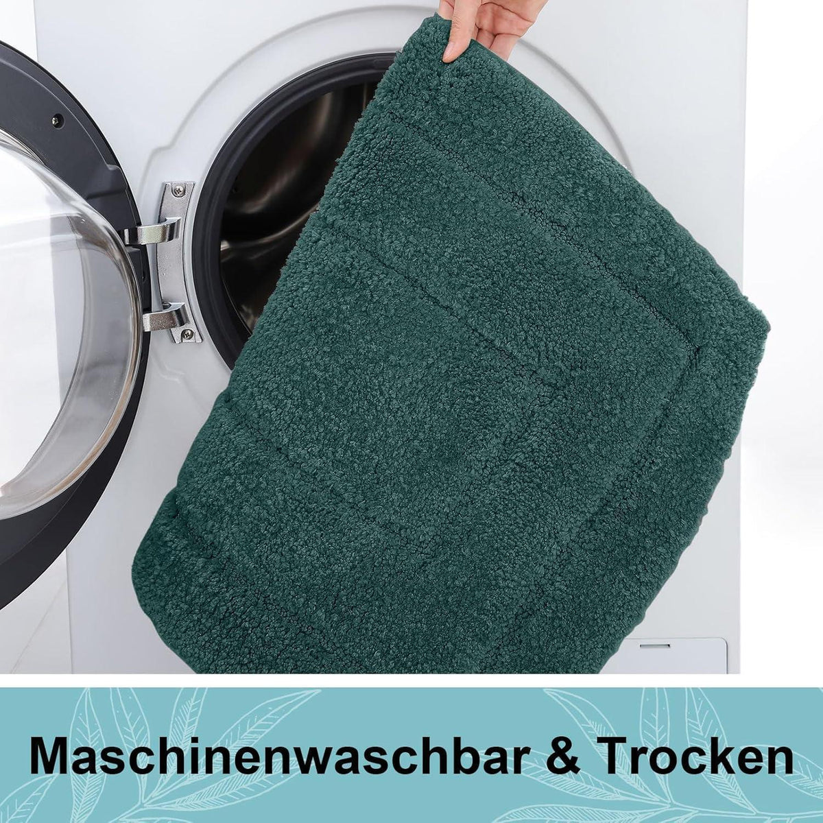 Mikrofaser Badteppich 60x90 cm Dunkelgrün – Rutschfest & Wasserabsorbierend