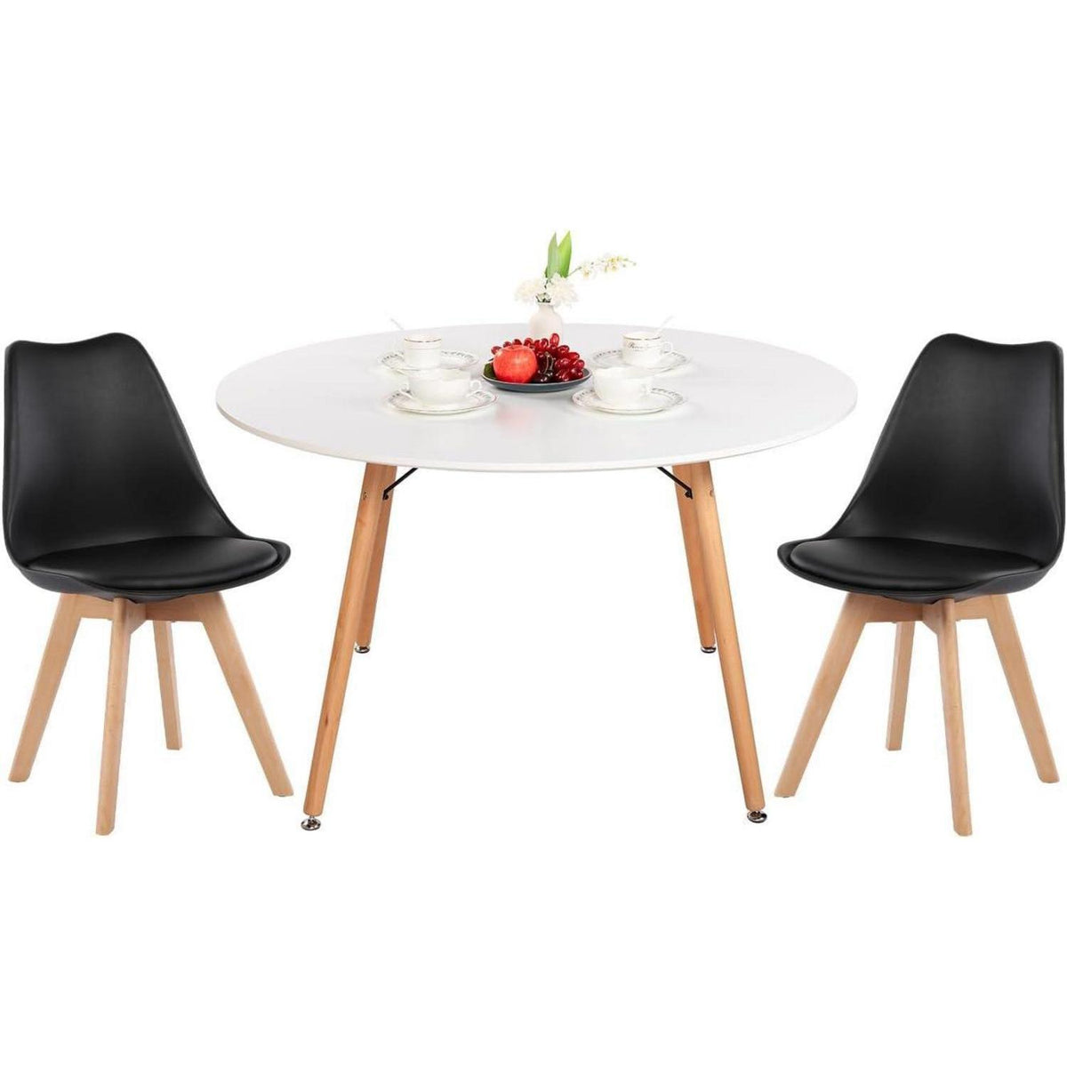 Esstisch Set 120cm mit 2 skandinavischen Stühlen