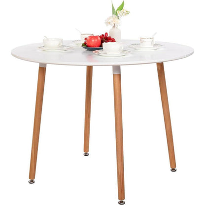 Esstisch Set 100cm Holz mit 2 Grau Skandinavischen Stühlen