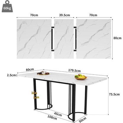 Ausziehbarer Esstisch Weiß 140-179,5 cm – Modern & Vielseitig