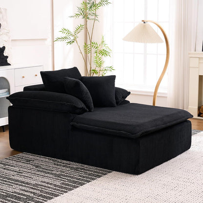 Modernes Cord Schlafsofa mit Memory-Schaum – Schwarz
