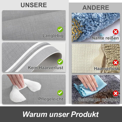 Rutschfeste Badematte Hellgrau 50x80 cm – Schnelltrocknend & Pflegeleicht
