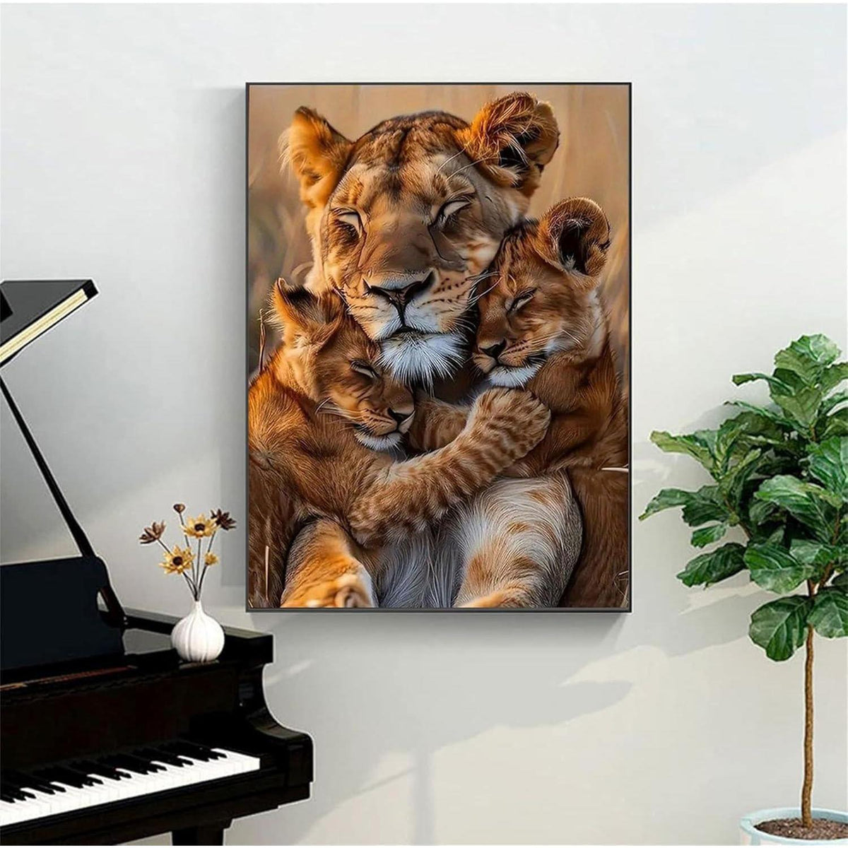 Malen nach Zahlen Erwachsene - Tiger Mutter & Junges
