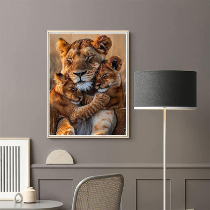 Malen nach Zahlen Erwachsene - Tiger Mutter & Junges