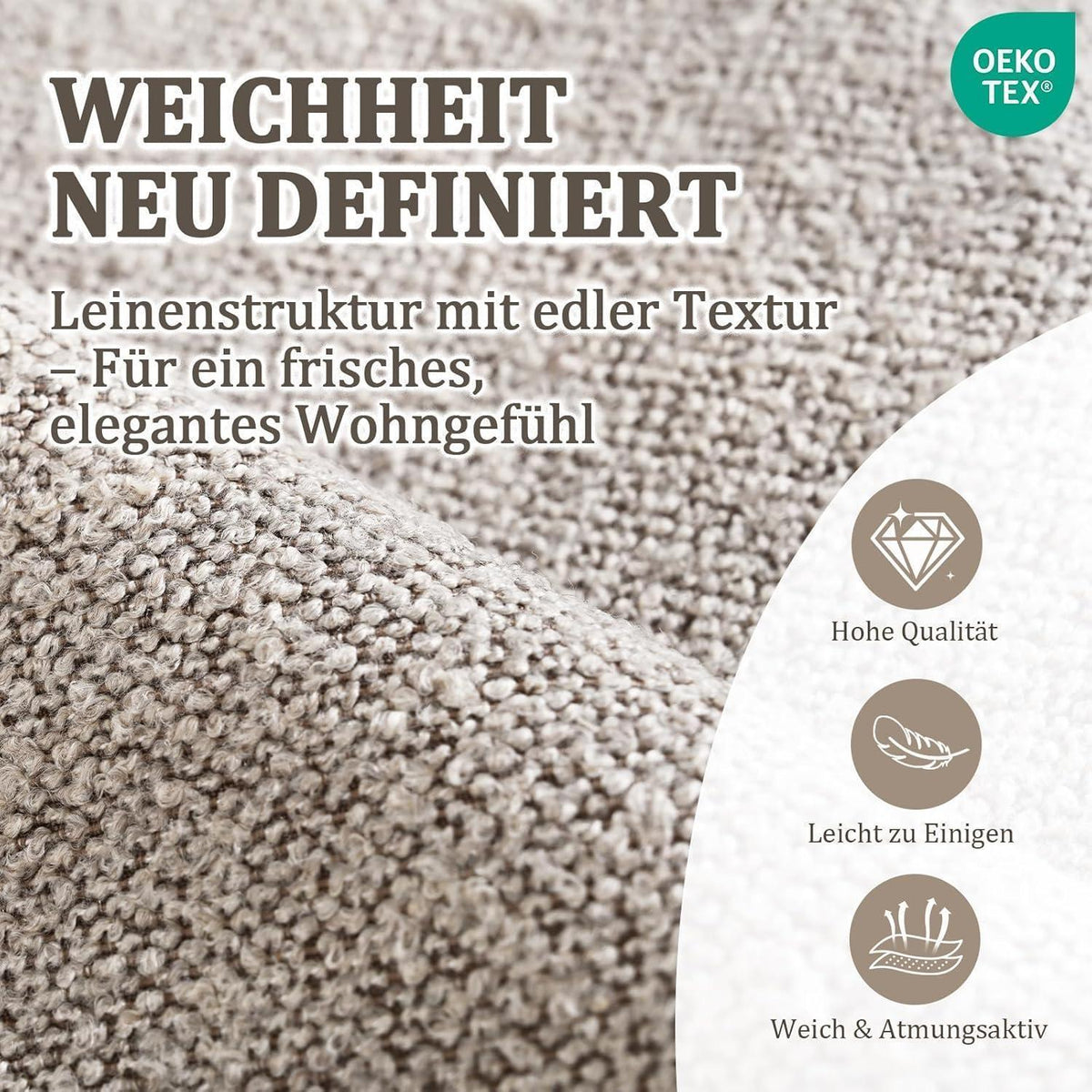 Esszimmerstühle 6er Set Bouclé Braun | Gepolsterte Küchenstühle Modern