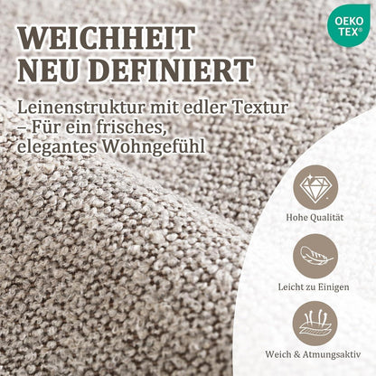 Esszimmerstühle 6er Set Bouclé Braun | Gepolsterte Küchenstühle Modern