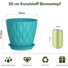5x Blumentopf 20cm mit Untersetzer & Abflusslöchern